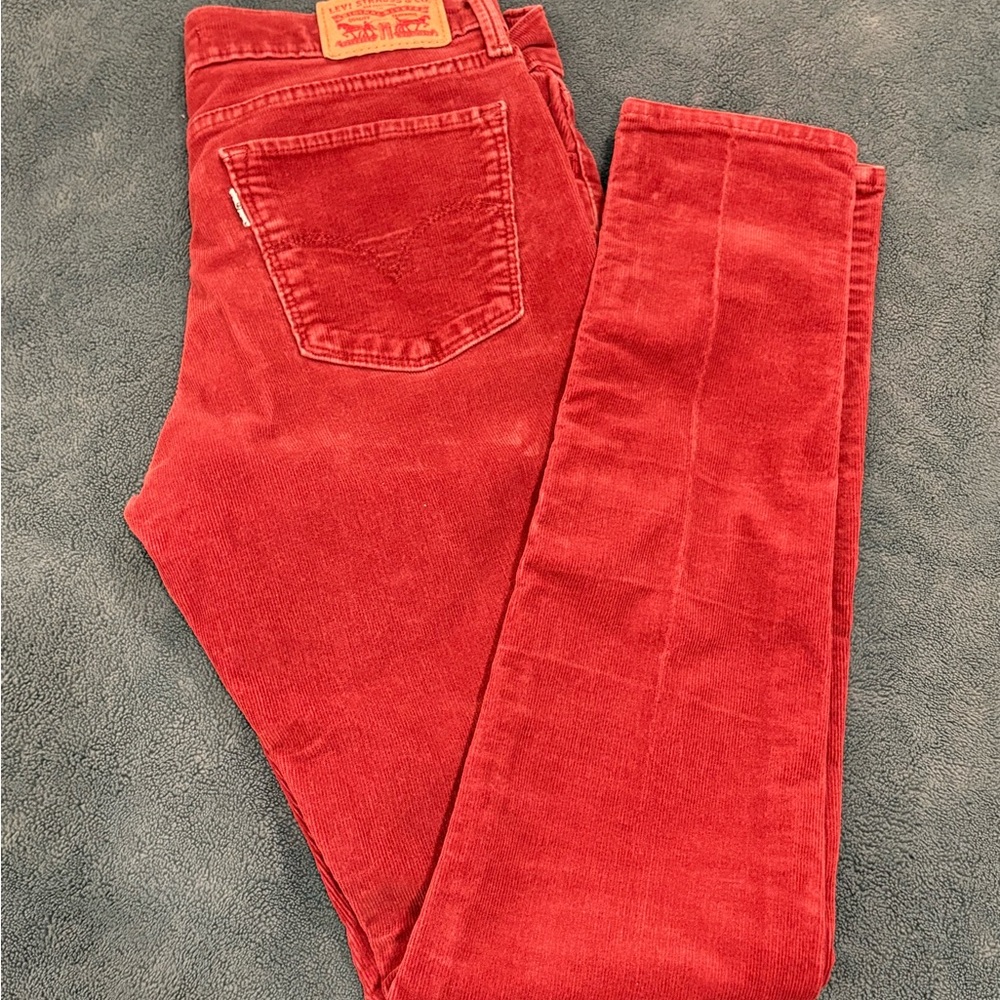 Levi's Rustic Red Corduroy Skinny Jeans